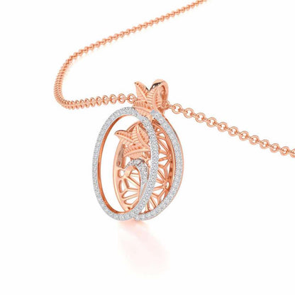 Nature Wheel Silver Pendant - Rose Gold - Image 2