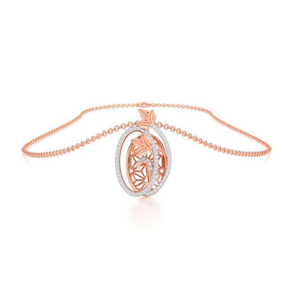 Nature Wheel Silver Pendant - Rose Gold - Image 3