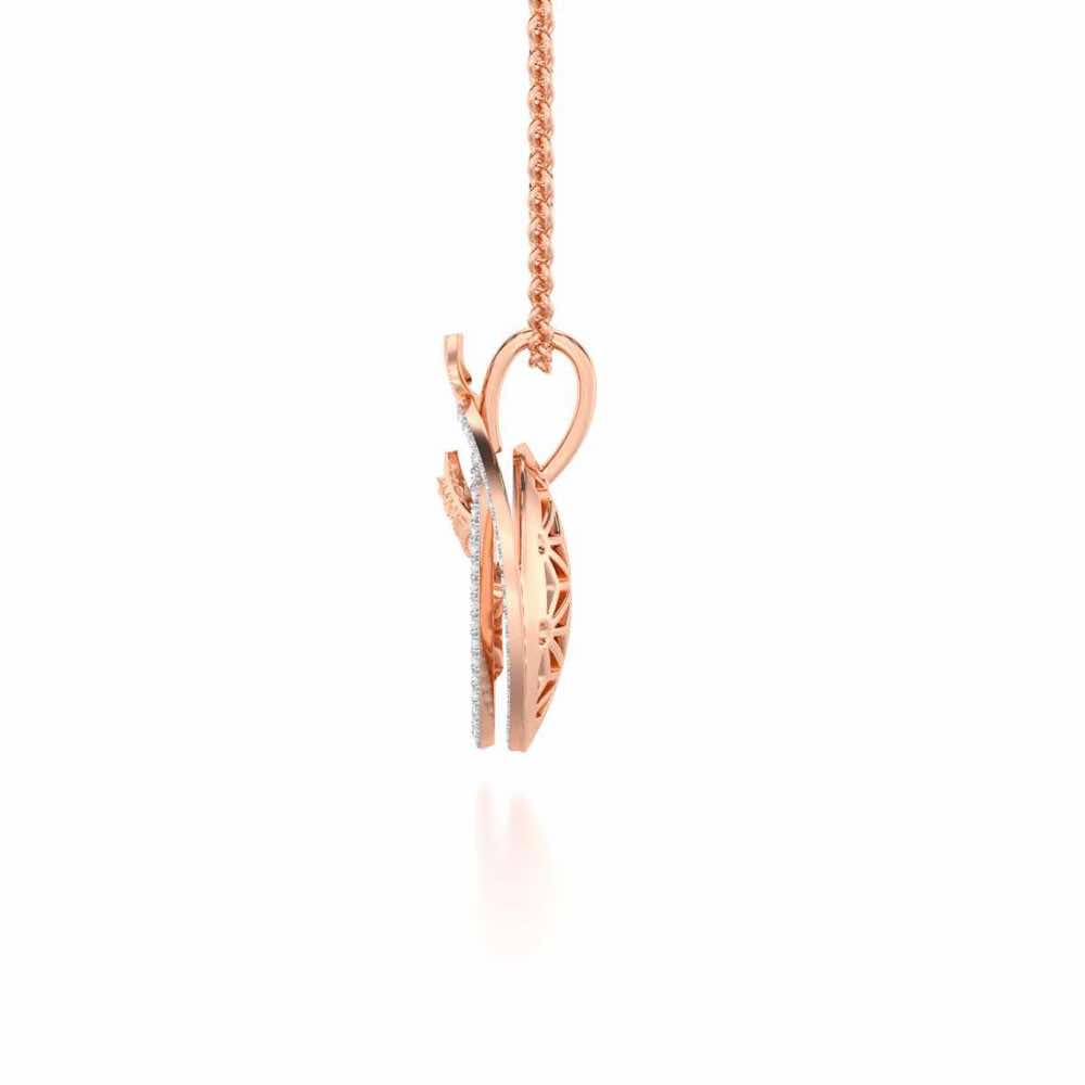 Nature Wheel Silver Pendant - Rose Gold - Image 4