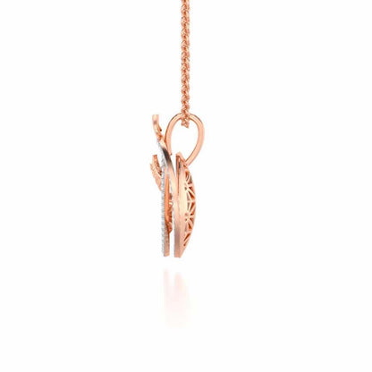 Nature Wheel Silver Pendant - Rose Gold - Image 4