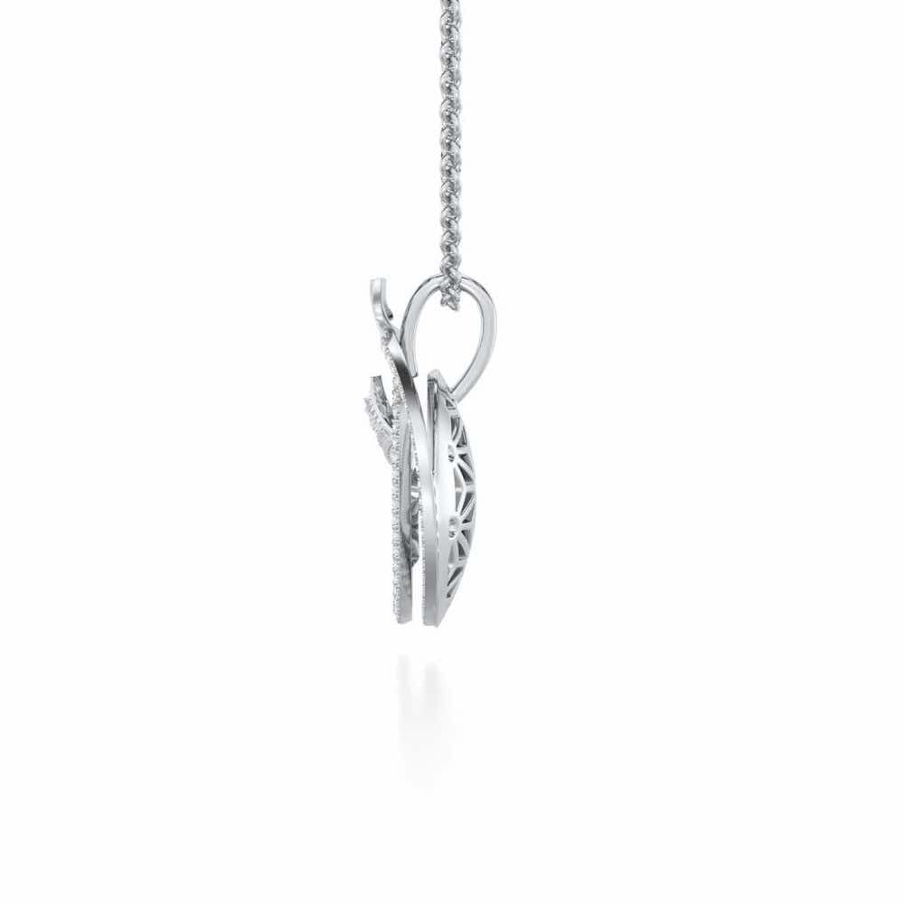 Nature Wheel Silver Pendant - White Gold - Image 4