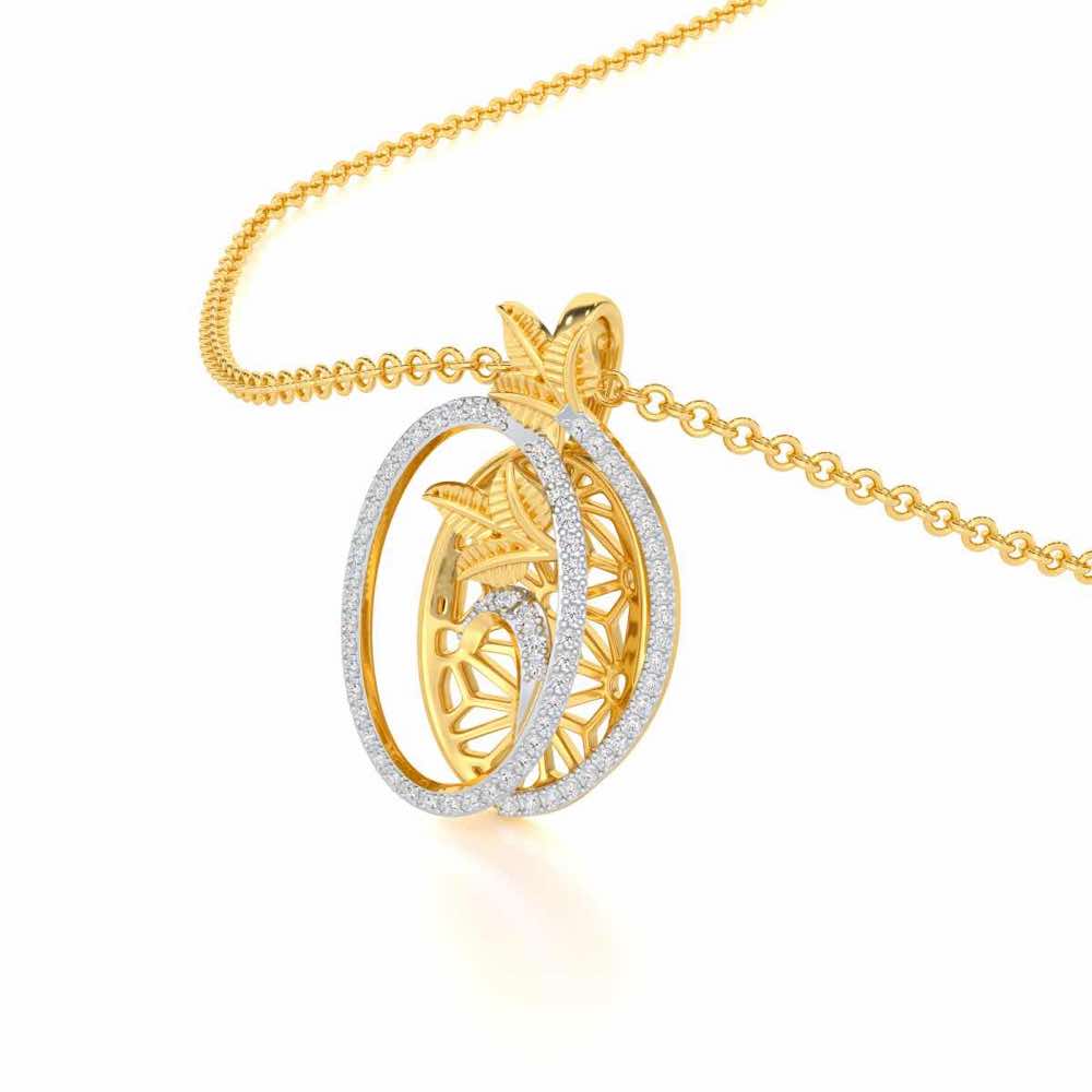 Nature Wheel Silver Pendant - Yellow Gold - Image 2