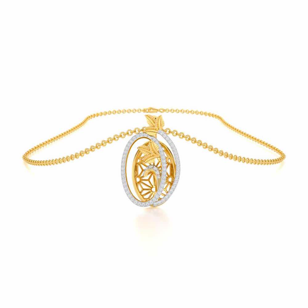 Nature Wheel Silver Pendant - Yellow Gold - Image 3