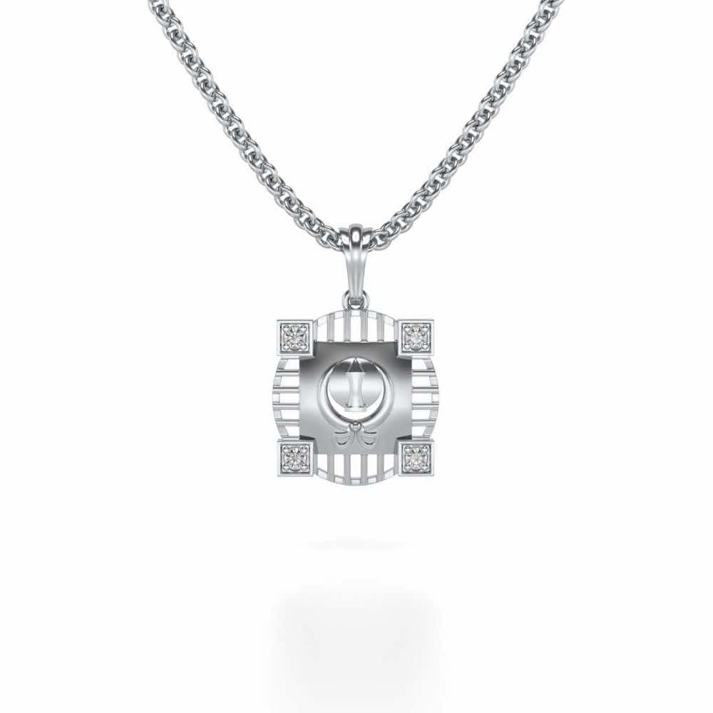 Navi Silver Pendant - White Gold - Image 1