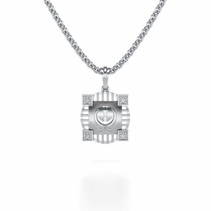 Navi Silver Pendant - White Gold - Image 1