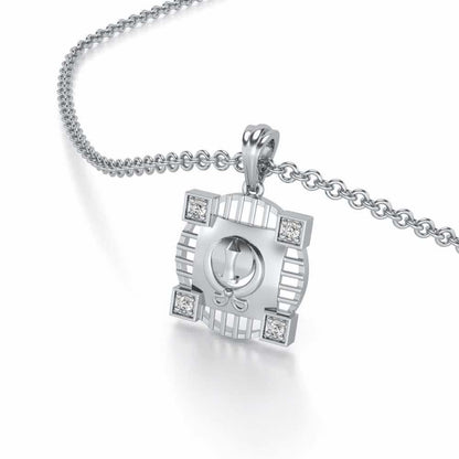 Navi Silver Pendant - White Gold - Image 2
