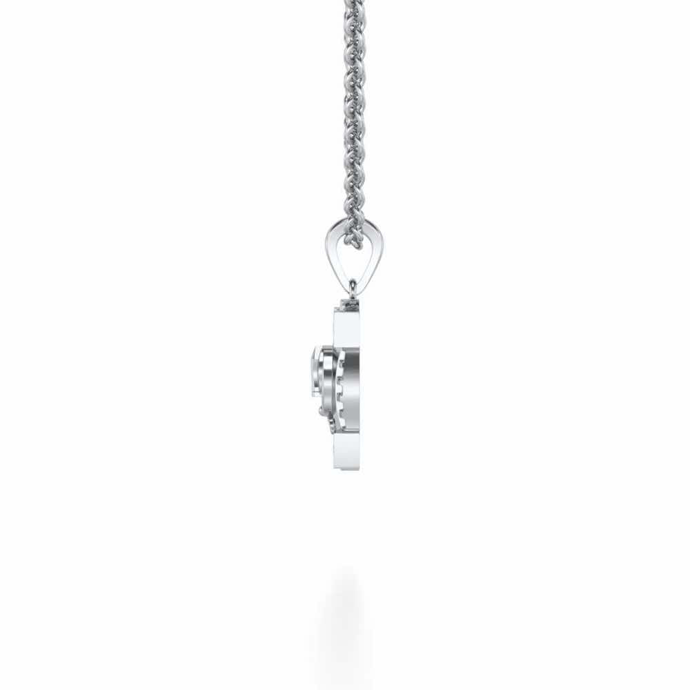 Navi Silver Pendant - White Gold - Image 3