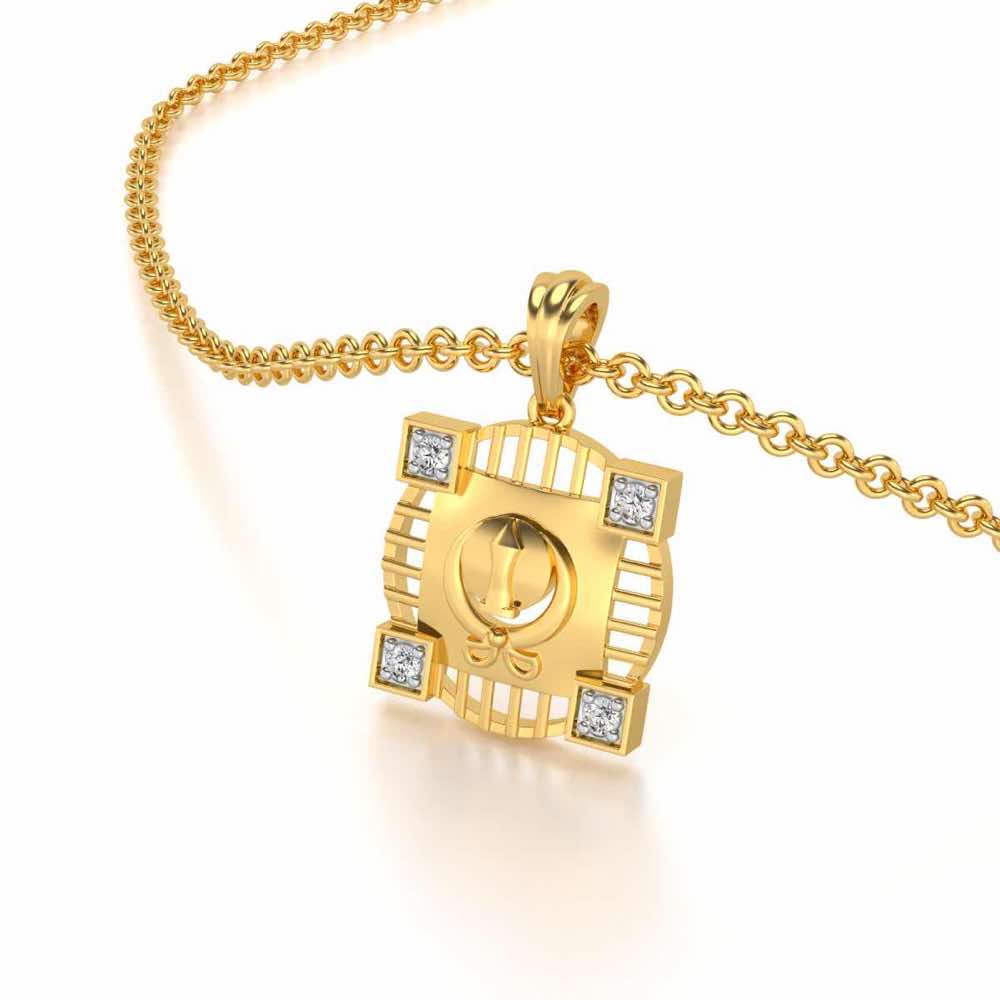 Navi Silver Pendant - Yellow Gold - Image 2