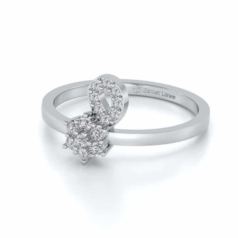 Nayat Silver Ring - White Gold - Image 2