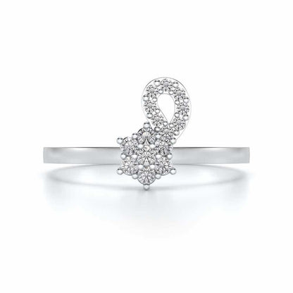 Nayat Silver Ring - White Gold - Image 4