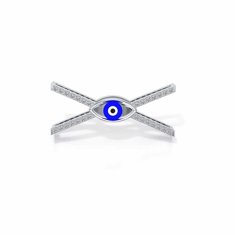 Nazar Pattu Silver Watch Band - White Gold - Image 2