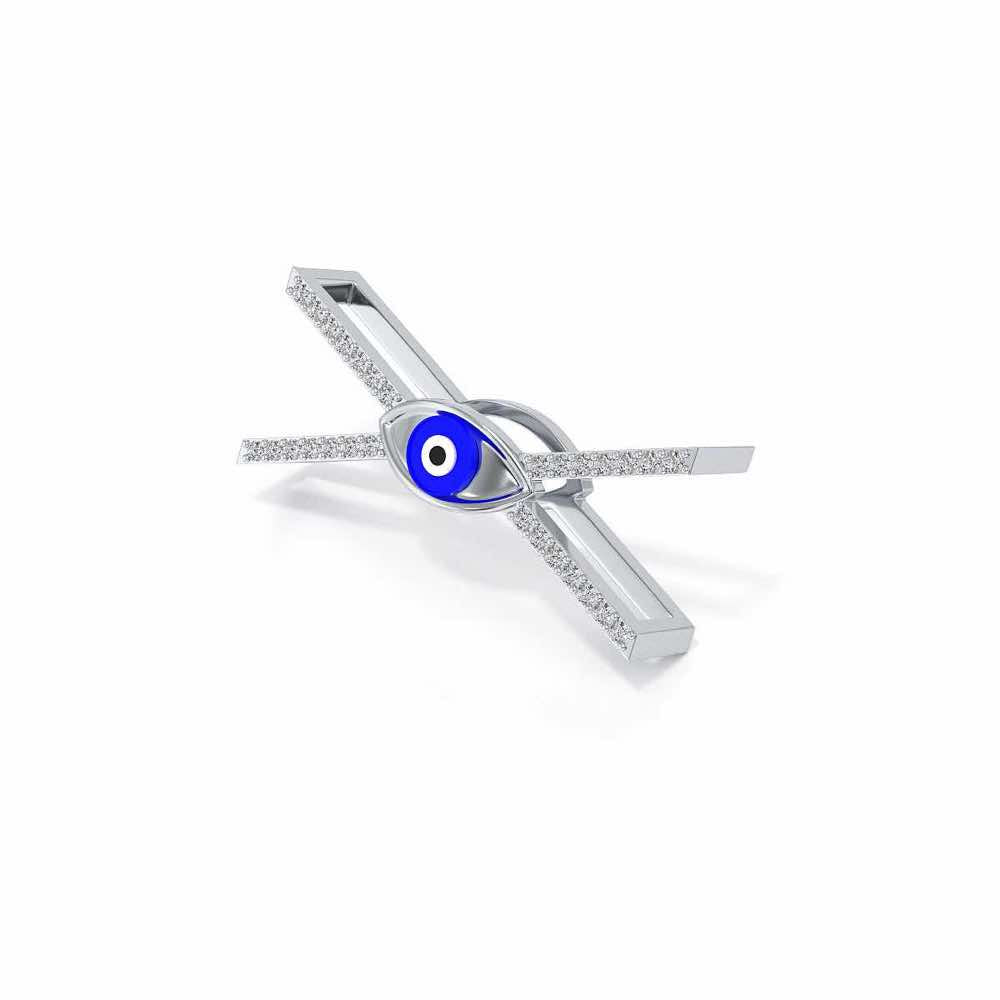 Nazar Pattu Silver Watch Band - White Gold - Image 3