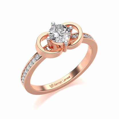 Never Fade Solitaire Silver Ring - Rose Gold - Image 1