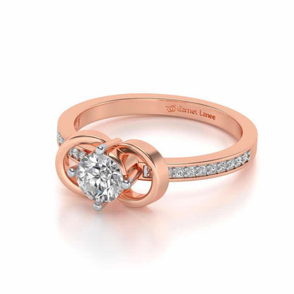 Never Fade Solitaire Silver Ring - Rose Gold - Image 2