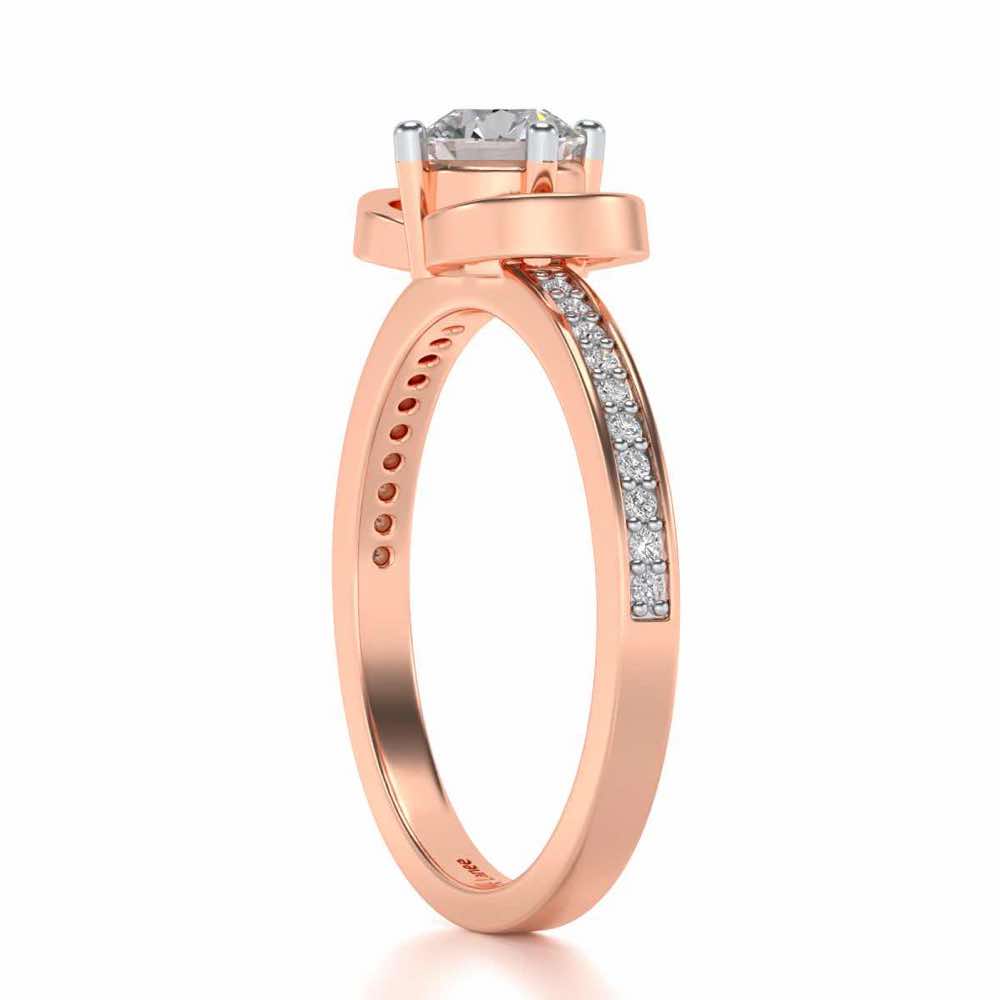 Never Fade Solitaire Silver Ring - Rose Gold - Image 3