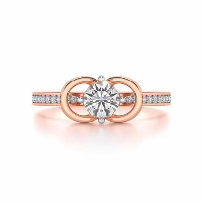 Never Fade Solitaire Silver Ring - Rose Gold - Image 4