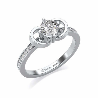 Never Fade Solitaire Silver Ring - White Gold - Image 1
