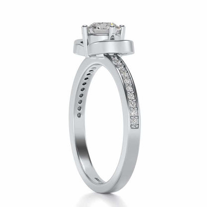Never Fade Solitaire Silver Ring - White Gold - Image 3