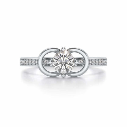Never Fade Solitaire Silver Ring - White Gold - Image 4