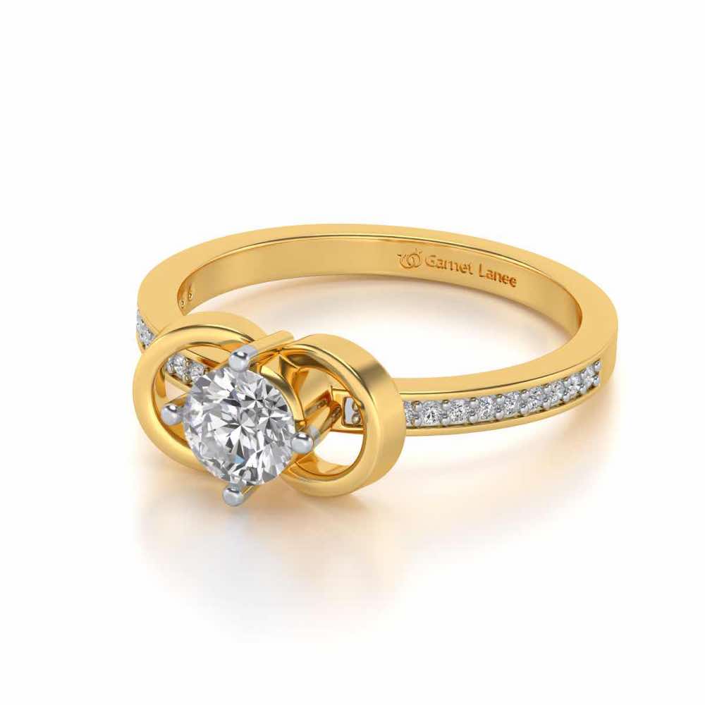 Never Fade Solitaire Silver Ring - Yellow Gold - Image 2