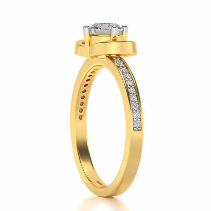 Never Fade Solitaire Silver Ring - Yellow Gold - Image 3