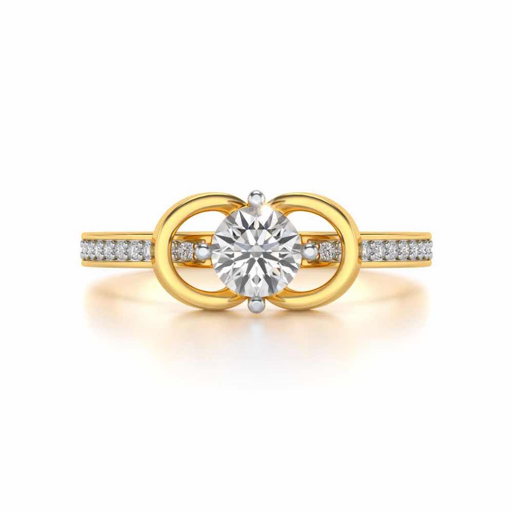 Never Fade Solitaire Silver Ring - Yellow Gold - Image 4