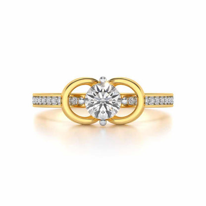Never Fade Solitaire Silver Ring - Yellow Gold - Image 4