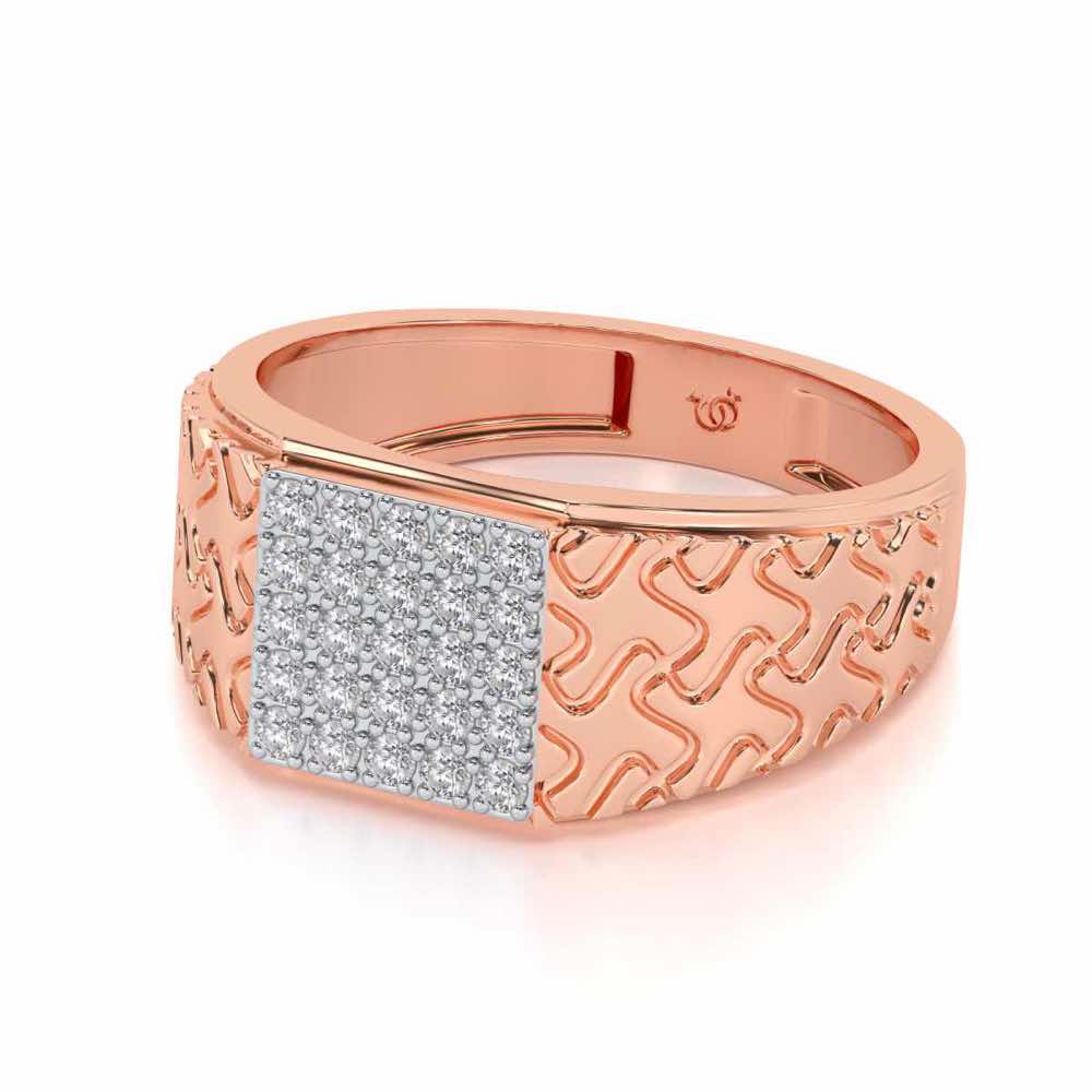 Nightfall Silver Ring For Men - Rose Gold - Image 2