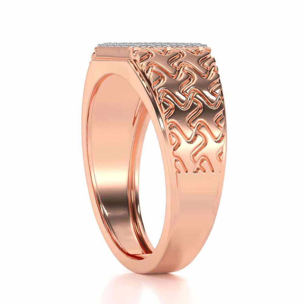 Nightfall Silver Ring For Men - Rose Gold - Image 3