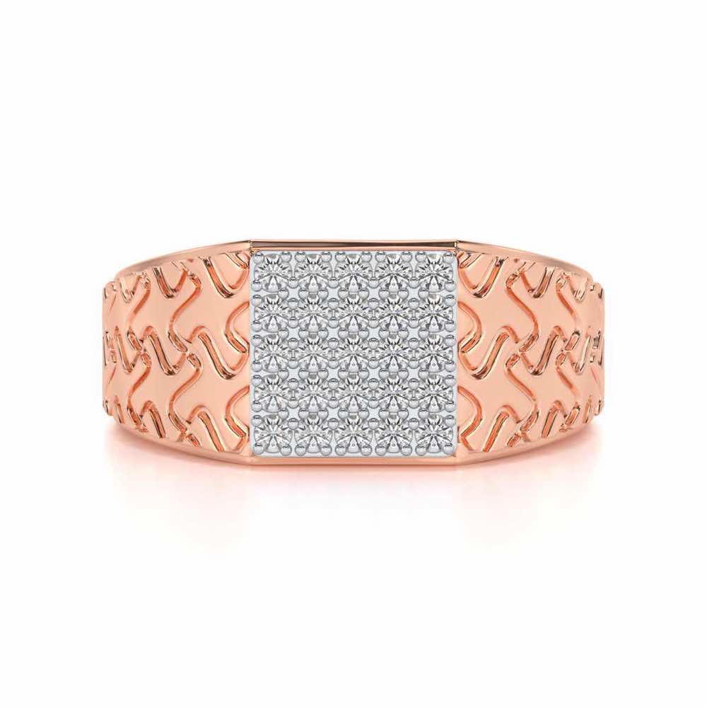 Nightfall Silver Ring For Men - Rose Gold - Image 4