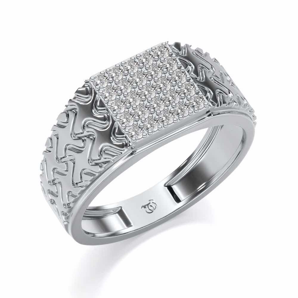 Nightfall Silver Ring For Men - White Gold - Image 1