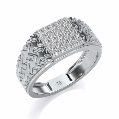 Nightfall Silver Ring For Men - White Gold - Image 1