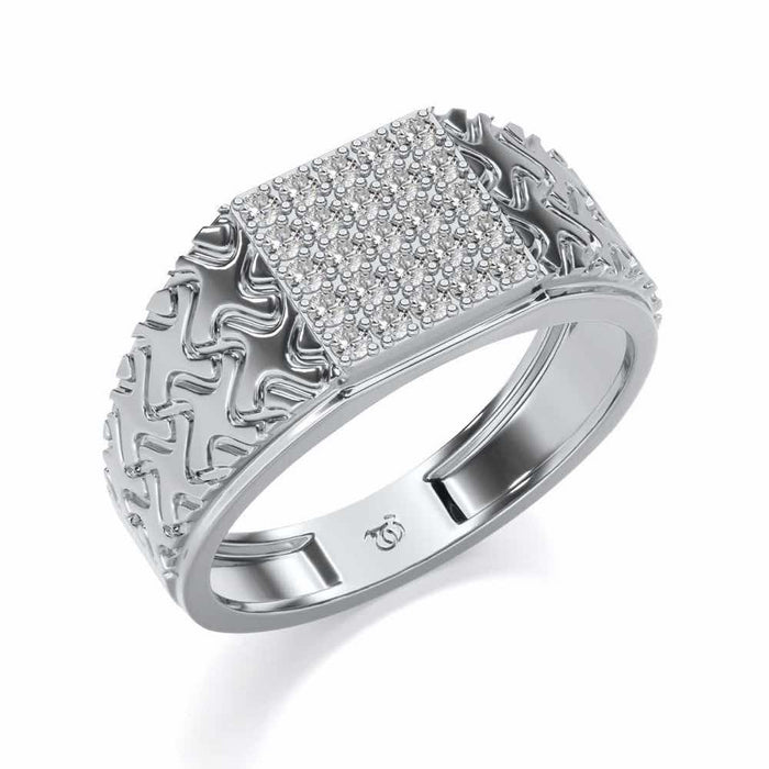 Nightfall Silver Ring For Men - White Gold - Image 1