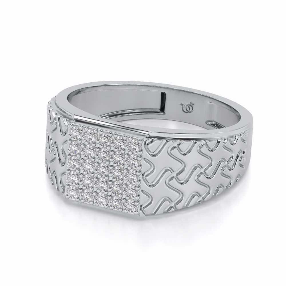 Nightfall Silver Ring For Men - White Gold - Image 2