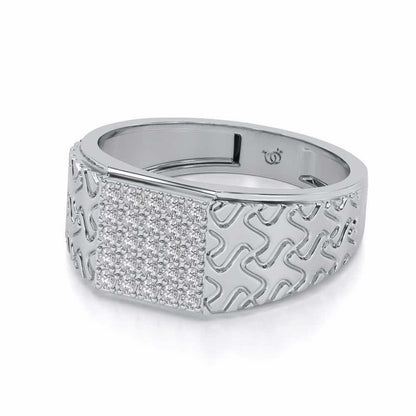 Nightfall Silver Ring For Men - White Gold - Image 2