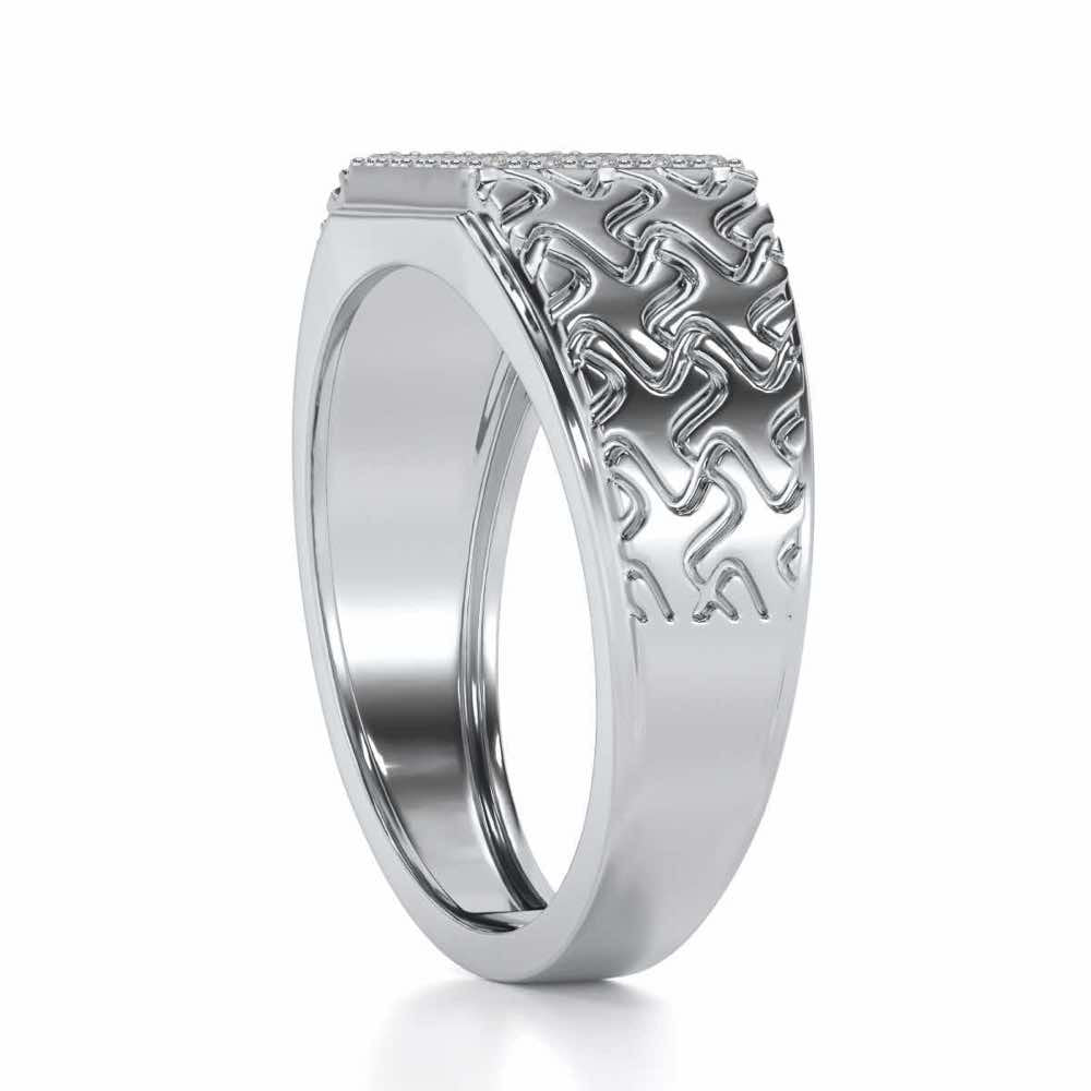Nightfall Silver Ring For Men - White Gold - Image 3