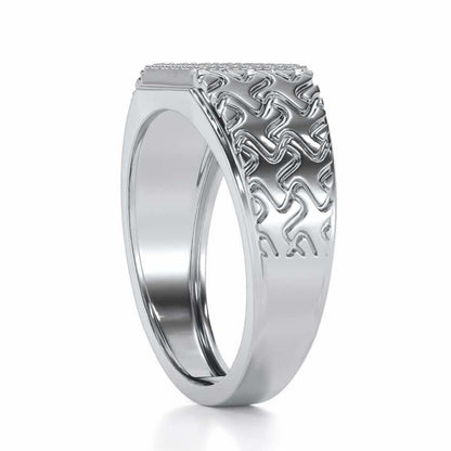 Nightfall Silver Ring For Men - White Gold - Image 3