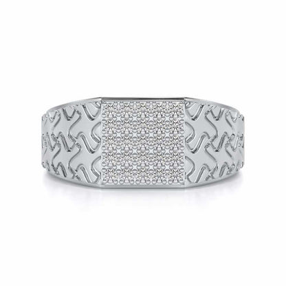 Nightfall Silver Ring For Men - White Gold - Image 4