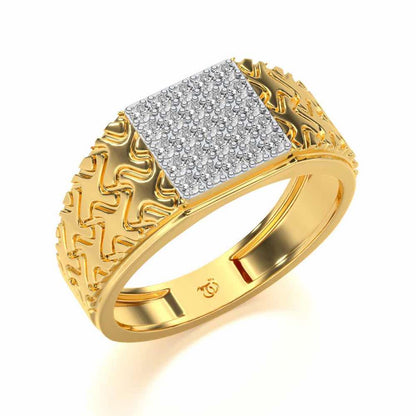 Nightfall Silver Ring For Men - Yellow Gold - Image 1