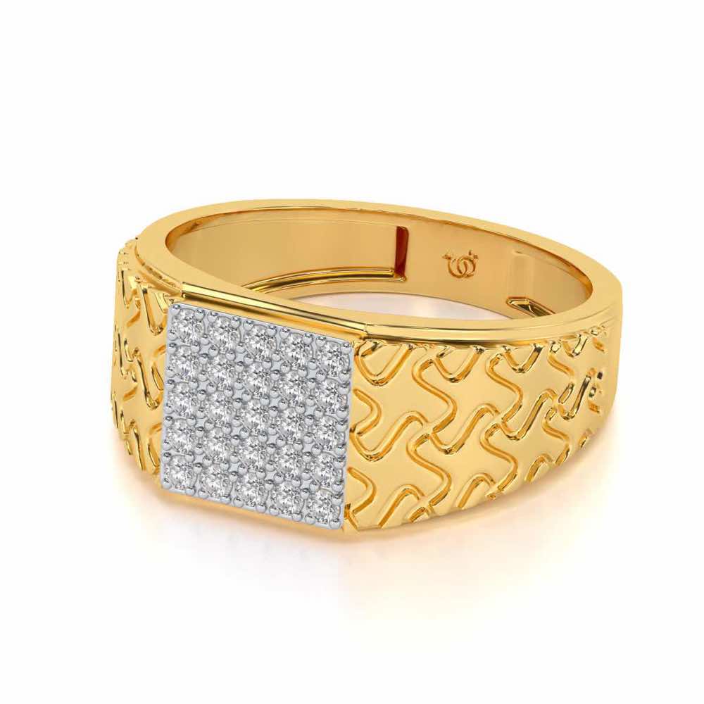 Nightfall Silver Ring For Men - Yellow Gold - Image 2