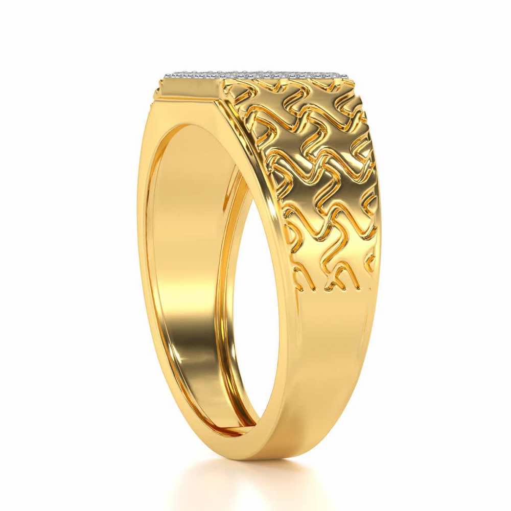 Nightfall Silver Ring For Men - Yellow Gold - Image 3