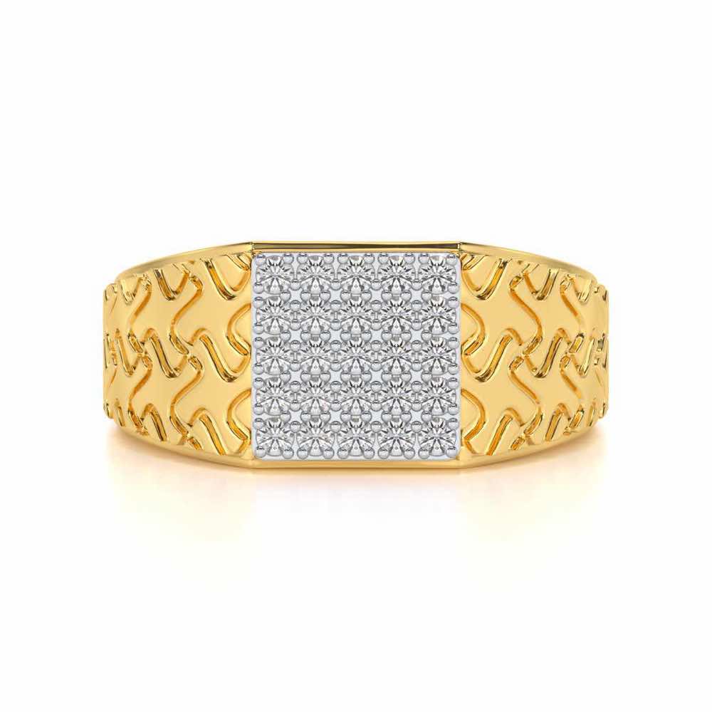 Nightfall Silver Ring For Men - Yellow Gold - Image 4