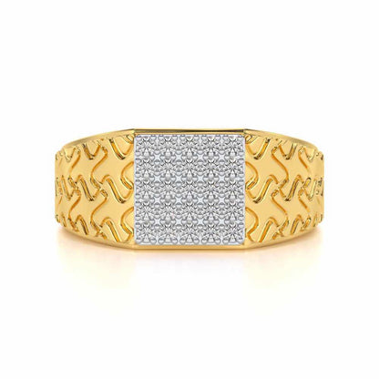Nightfall Silver Ring For Men - Yellow Gold - Image 4