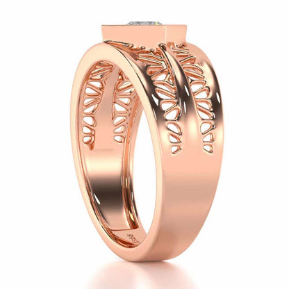 Nimish Solitaire Ring For Men - Rose Gold - Image 4