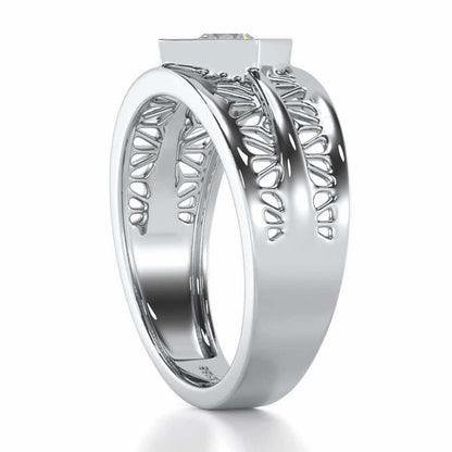 Nimish Solitaire Ring For Men - White Gold - Image 4