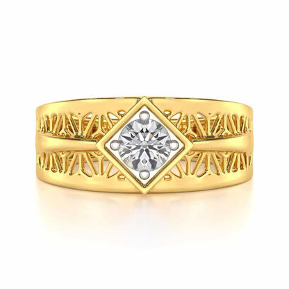 Nimish Solitaire Ring For Men - Yellow Gold - Image 5