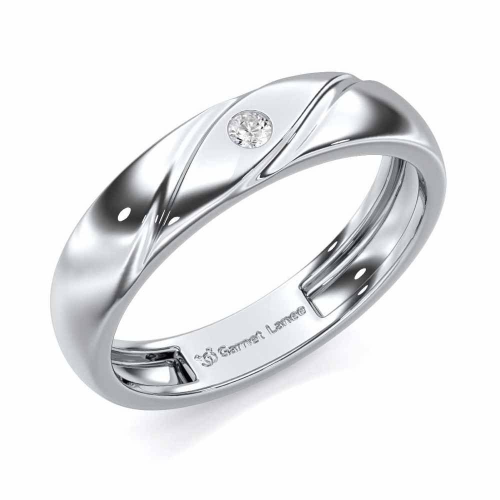 Noble Crest Men Solitaire Ring - White Gold - Image 1