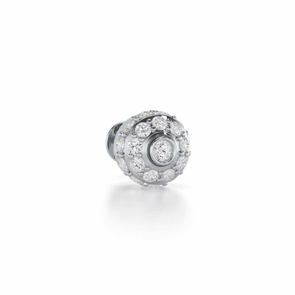 Knghtly Silver Men Stud - White Gold - Image 2