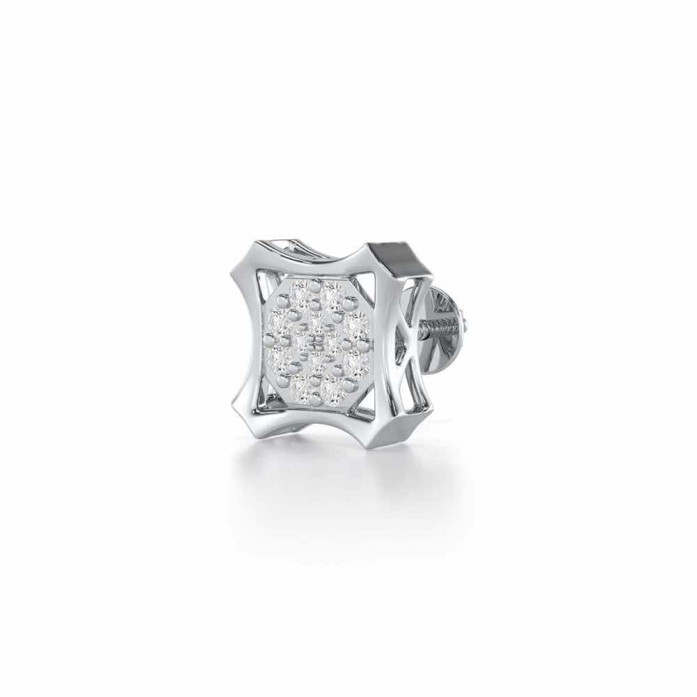 Noble Silver Men Stud - White Gold - Image 3