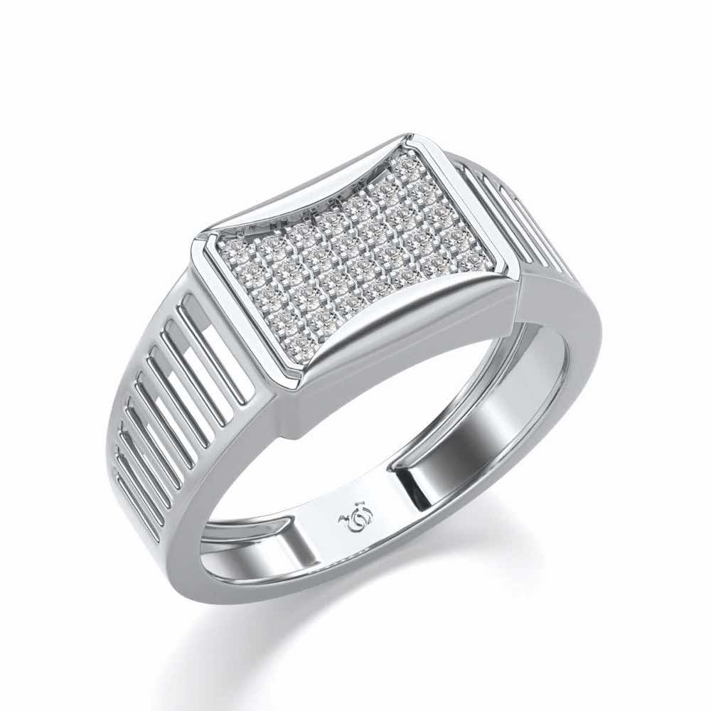 Noble Silver Ring For Men - White Gold - Image 1